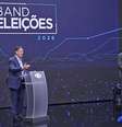 Tarcísio e Haddad participaram de debate na Band neste domingo  Foto: Renato Pizzutto/Band