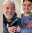 Lula (PT) é torcedor do Corinthians, enquanto Flávio Bolsonaro (PL) torce para o Corinthians  Foto: Reprodução/Montagem Portal Terra