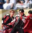 Os integrantes RM, Jin, Suga, j-hope, Jimin, V e Jungkook se apresentam durante o show do intervalo da final da Copa do Mundo da FIFA 2026,   Foto: Foto de Howard Smith / ISI Photos / ISI Photos via Getty Images