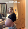 Isa Scherer mostra barrigão de 37 semanas para seguidores.  Foto: Reprodução/ Redes Sociais