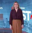 A apresentadora Luciana Magalhães em sua primeira aparição na Jovem Pan News  Foto: Reprodução/TV