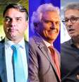Lula (PT), Flávio Bolsonaro (PL), Ronaldo Caiado (PSD), Romeu Zema (Novo) e Renan Santos (Missão), candidatos à Presidência da República   Foto: Wilton Junior/Tiago Queiroz/Cauê Del Valle/Divulgação MBL/Taba Benedicto / Estadão