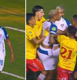 Deyverson provoca torcida adversária e se envolve em confusão nos acréscimos de uma partida pelo Campeonato Equatoriano.  Foto: Reprodução/ Redes Sociais