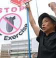Sul-coreano participa de protesto contra exercícios militares conjuntos com EUA  Foto: ANSA / Ansa - Brasil