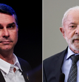 Flávio Bolsonaro e Lula devem participar apenas do último debate do primeiro turno, promovido pela Globo dias antes da eleição  Foto: Getty Images / BBC News Brasil