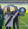 23.08.2026 - A presidente do Palmeiras, Leila Pereira, se encontrou com o empresário Marcos Lamachia (canto direito), investidor interessado em comprar o futebol do Vasco, neste domingo, 23, no Nubank Parque. Lamachia é enteado da dirigente.  Foto: Reprodução/X/@AVascainos / Estadão