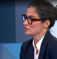 Renata Vasconcellos no comando da sabatina  Foto: Reprodução/Globo
