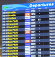 Painel de voos mostra voos cancelados no Aeroporto Santos Dumont nesta sexta-feira, 28  Foto: Reprodução/TV Globo