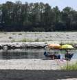 Estiagem na confluência entre os rios Ticino e Pó, na Itália Foto: ANSA / Ansa - Brasil