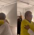 Elton John e Gilberto Gil se reencontraram nos bastidores do Rock in Rio após suas apresentações  Foto: Reprodução Instagram/@gilbertogil / Bons Fluidos