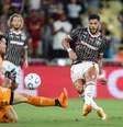Hulk bate colocado para fazer o segundo gol do Fluminense contra o Platense –  Foto: Marcelo Gonçalves / Fluminense FC / Jogada10