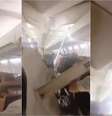 Teto de avião despenca sobre passageiros em voo no Irã  Foto: Reprodução/Redes Sociais
