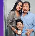 Mara Maravilha e Miguel com Roberto Carlos: o menino é fã do cantor  Foto: Reprodução/@maramaravilhaoficial