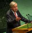 António Guterres, Secretário-Geral das Nações Unidas (ONU), discursa na abertura da Assembleia Geral da ONU.  Foto: Michael Kappeler/picture alliance via Getty Images