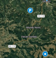 Mapa com as últimas localizações emitidas pelo helicóptero desaparecido  Foto: Corpo de Bombeiros de Santa Catarina