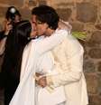 Casal trocou alianças em uma celebração na cidade de Montalcino Foto: ANSA / Ansa - Brasil
