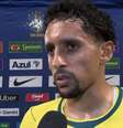 Marquinhos, zagueiro e capitão da Seleção, após o empate em amistoso contra a Austrália   Foto: Reprodução/GETV