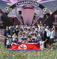 Jogadoras do Naegohyang, equipe feminina da Coreia do Norte, celebram título da Liga dos Campeões da Ásia Feminina  Foto: Divulgação/Fifa / Estadão