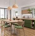 Veja 7 truques para separar cozinha e sala integradas sem paredes, usando móveis, iluminação, pisos e outros recursos de decoração Foto: Reprodução: Vasyl Cheipesh / Bons Fluidos
