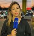 Repórter da Globo se assusta durante gravação com batida entre carro e moto  Foto: Reprodução/TV Norte Rondônia/Globo