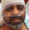 O capitão Smit Machchhar com uma faixa na cabeça no hospital  Foto: Narendra Modi / BBC News Brasil