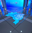 Cenário em que seria realizado o debate desta quinta   Foto: Jornal Nacional/ Reprodução