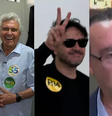 Zema, Caiado, Santos e Cury quando foram votar neste domingo, 4  Foto: Divulgação