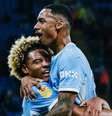 Empresa OKX, de criptomoedas, estampa marca na manga da camisa do City - Foto: Divulgação / Man. City / Jogada10