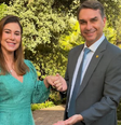 Fernanda e Flávio Bolsonaro  Foto: Reprodução/Instagram