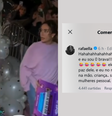 Rafaella Santos comentou em vídeo compartilhado por influenciadora nas redes sociais  Foto: Reprodução/Instagram/@leticiaduartereal