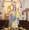 A imagem de Nossa Senhora do Rosário é datada do século 18, foi recentemente restaurada e é inventariada como patrimônio cultural do município.   Foto: Divulgação/Diocese de São João Del Rei 