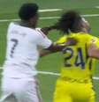 Vinicius Júnior teve gol anulado e foi expulso após puxar o cabelo de adversário   Foto: Transmissão/La Liga / Esporte News Mundo