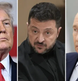 Trump, Zelensky e Putin  Foto: BBC News Brasil