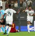 Vini Jr teve um jogo apagado. Wesley assustou pela direita –  Foto: Tullio M. Puglia/Getty Images / Jogada10