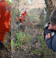 Turista ficou preso à beira de um precipício de 70 metros   Foto: Divulgação/Corpo de Bombeiros Militar do Tocantins