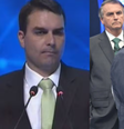 Flávio Bolsonaro (PL) em debate de 2016; Lula (PT) em debate de 2022  Foto: Reprodução/Band e Renato Pizzutto/Band