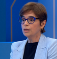 Renata Lo Prete em sabatina com Flávio Bolsonaro (PL)  Foto: Reprodução/Globo