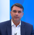 Flávio Bolsonaro em entrevista à Globo  Foto: Reprodução/Globo