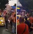 Motorista passou por manifestantes em alta velocidade e atropelou idoso  Foto: Reprodução/TikTok/@movimentopopularbrasil