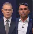 Adriana Araújo, Eduardo Oinegue, Flávio Bolsonaro e Lula: as cores transmitem mensagens  Foto: Reprodução/YouTube/@bandjornalismo