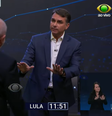 Flávio Bolsonaro (PL) e Lula (PT) durante debate na Band  Foto: Reprodução/Band