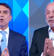 Flávio Bolsonaro (PL) e Lula (PT) participam de debate promovido pela Globo nesta sexta-feira, 23  Foto: Reprodução/TV Globo