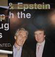 Cartaz exibe Trump ao lado de Epstein nos anos 1990  Foto: ANSA / Ansa - Brasil
