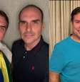 Eduardo Bolsonaro e Alexandre Ramagem publicaram fotos com Flávio Bolsonaro nos Estados Unidos após fuga do senador  Foto: @bolsonarosp via Instagram e @alexandreramagem22 via X / Estadão