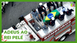 Cortejo com corpo de Pelé pelas ruas de Santos atrai multidão