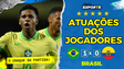 Desempenho dos jogadores do Brasil na vitória de 1 a 0 no Equador