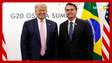 Bolsonaro agradece apoio de Trump e diz que presidente dos EUA foi 'implacavelmente perseguido'