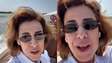Fernanda Torres curte passeio de lancha a caminho do Festival de Cinema de Veneza: 'Ainda estou aqui'