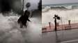 Ciclone Harry: prefeitos são atingidos por onda 'gigante' durante transmissão ao vivo na Itália