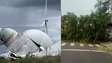 Turbina de parque eólico cai durante vendaval na fronteira entre Brasil e Uruguai
